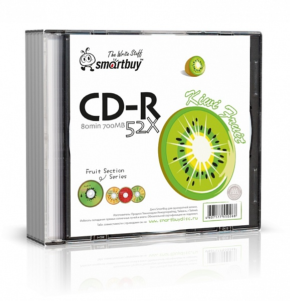 Диск Smartbuy CD-R 80min 52x Fresh-Kiwifruit Диск Smartbuy CD-R 80min 52x Fresh-Kiwifruit