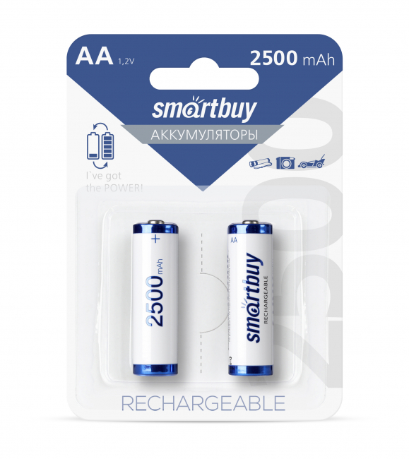 Аккумулятор NiMh AA/2BL 2500 mA, Smartbuy