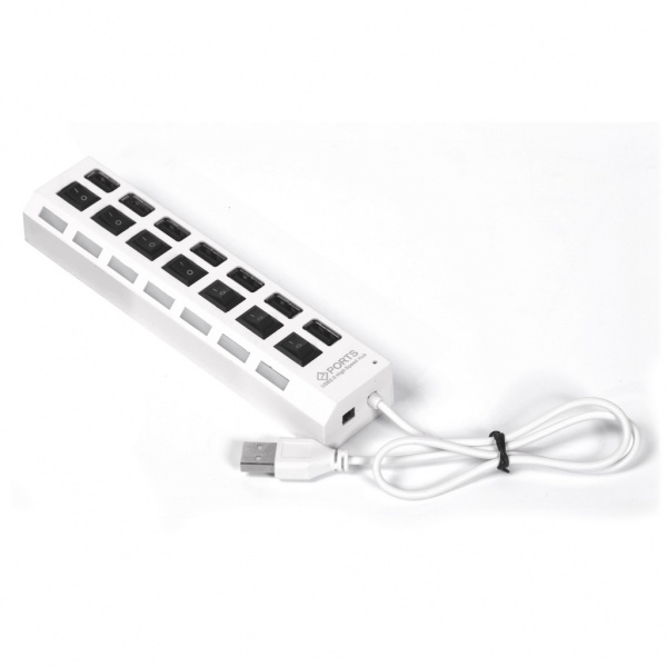 USB 2.0 хaб с выключателем 7207-W, 7 портов белый, Smartbuy USB 2.0 хaб с выключателем 7207-W, 7 портов белый, Smartbuy