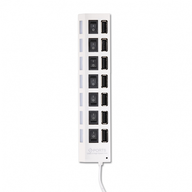 USB 2.0 хaб с выключателем 7207-W, 7 портов белый, Smartbuy USB 2.0 хaб с выключателем 7207-W, 7 портов белый, Smartbuy