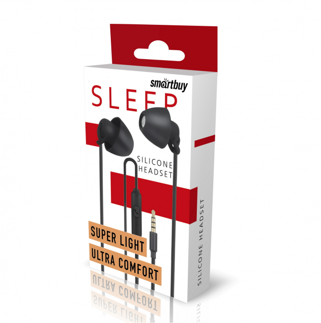 Универсальная мобильная гарнитура SmartBuy SLEEP, полностью силиконовый корпус, черная Универсальная мобильная гарнитура SmartBuy SLEEP, полностью силиконовый корпус, черная