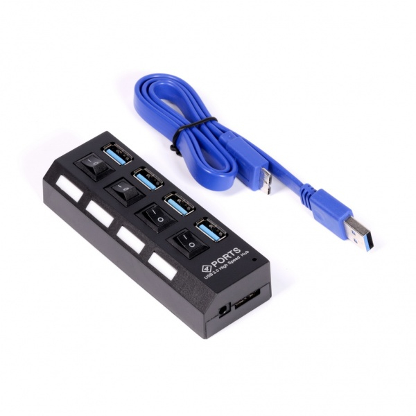 USB 3.0 хaб с выключателем 7304-B, 4 порта черный, Smartbuy USB 3.0 хaб с выключателем 7304-B, 4 порта черный, Smartbuy