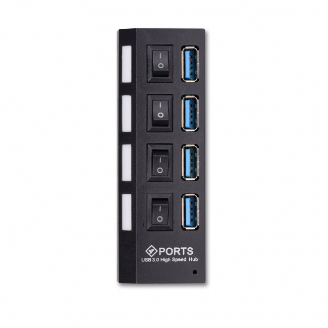 USB 3.0 хaб с выключателем 7304-B, 4 порта черный, Smartbuy USB 3.0 хaб с выключателем 7304-B, 4 порта черный, Smartbuy