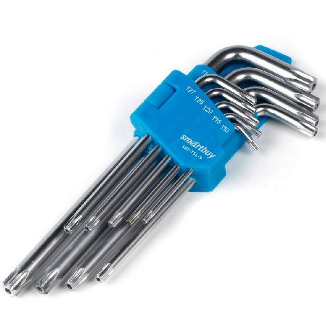 Набор ключей TORX c отверст. длинные 9 шт, Smartbuy