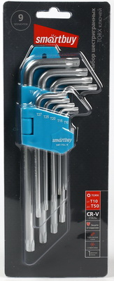 Набор ключей TORX c отверст. длинные 9 шт, Smartbuy