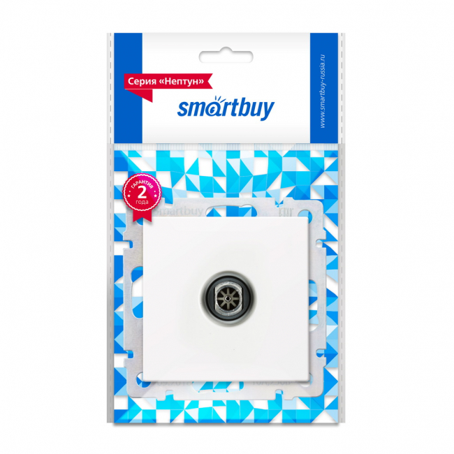 Серия "Нептун" (скрытая установка) Розетка телевизионная, белая, "Нептун" Smartbuy