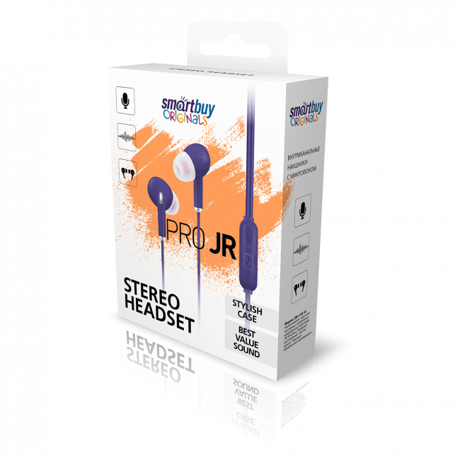 Внутриканальная гарнитура Smartbuy Pro JR, фиолетовая