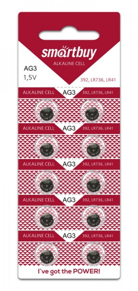 Часовая батарейка AG3-10B, Smartbuy