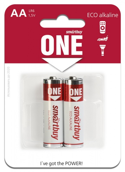 Алкалиновая батарейка ONE LR6/2B, Smartbuy Алкалиновая батарейка ONE LR6/2B, Smartbuy