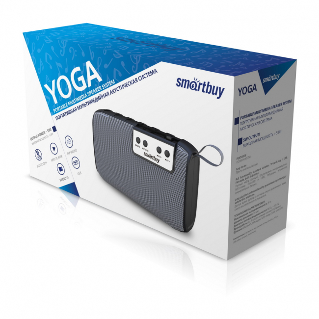 Акустическая система YOGA, 5Вт, Bluetooth, MP3, FM-радио, Smartbuy Акустическая система YOGA, 5Вт, Bluetooth, MP3, FM-радио, Smartbuy