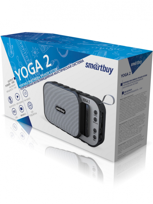 Акустическая система YOGA 2, 5Вт, Bluetooth, MP3, FM-радио, Smartbuy Акустическая система YOGA 2, 5Вт, Bluetooth, MP3, FM-радио, Smartbuy