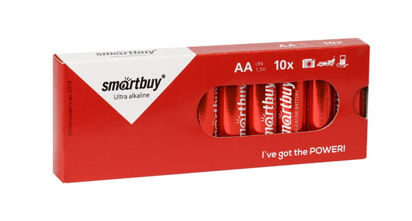 Алкалиновая батарейка LR6/10 box, Smartbuy Алкалиновая батарейка LR6/10 box, Smartbuy
