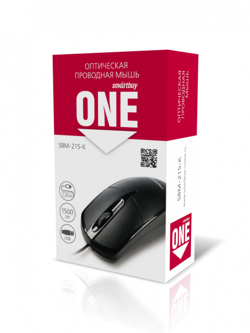Мышь проводная ONE 215-K, Smartbuy Мышь проводная ONE 215-K, Smartbuy