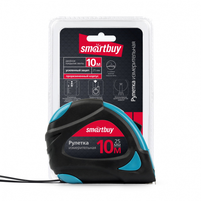 Рулетка измерительная, 10м х 25мм, Smartbuy Рулетка измерительная, 10м х 25мм, Smartbuy