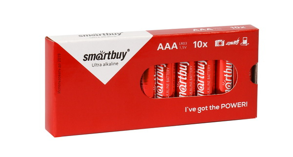 Алкалиновая батарейка LR03/10 box, Smartbuy