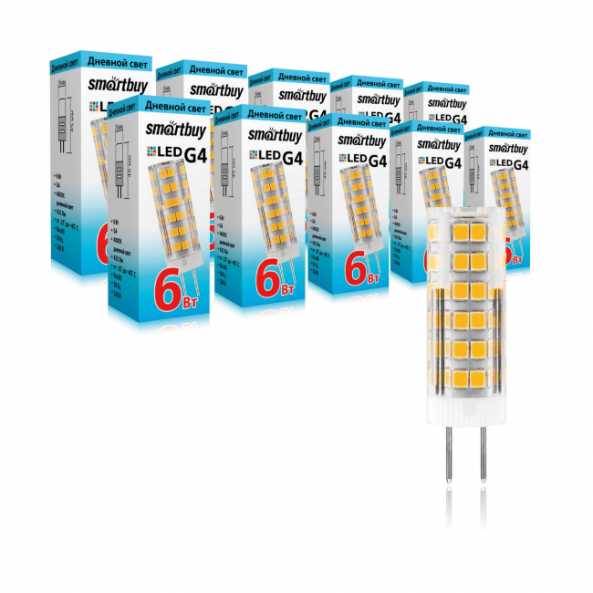 Светодиодная (LED) Лампа Smartbuy-G4-220V-6W/4000/G4