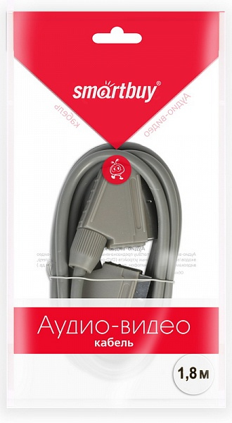 SCART - SCART 1,8 м, кабель соединительный Smartbuy SCART - SCART 1,8 м, кабель соединительный Smartbuy
