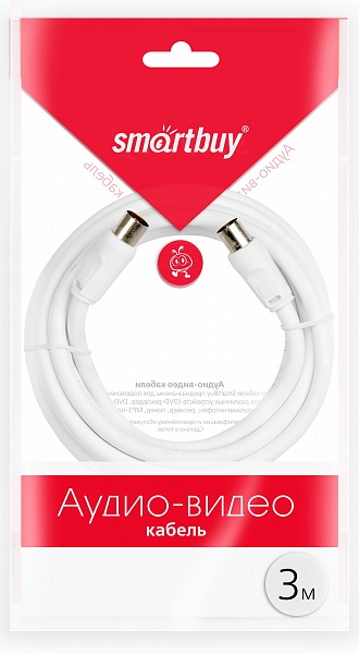 Антенный кабель, разъемы M-F, 3,0 м, Smartbuy Антенный кабель, разъемы M-F, 3,0 м, Smartbuy