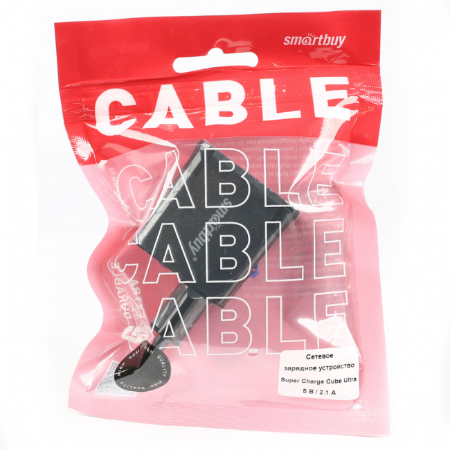 Сетевое зарядное устройство 5В/2.1A Super Charge Cube Ultra, 1 USB, черное, Smartbuy Сетевое зарядное устройство 5В/2.1A Super Charge Cube Ultra, 1 USB, черное, Smartbuy