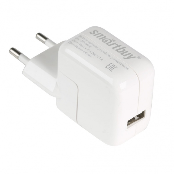 Сетевое зарядное устройство 5В/2.1A, Ultra iCharge, 1 USB, белое, Smartbuy Сетевое зарядное устройство 5В/2.1A, Ultra iCharge, 1 USB, белое, Smartbuy