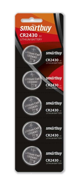 Литиевый элемент питания CR2430/5B, Smartbuy Литиевый элемент питания CR2430/5B, Smartbuy