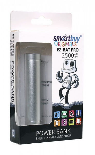 Внешний аккумулятор (Power bank) SmartBuy® EZ-BAT PRO, серебристый Внешний аккумулятор (Power bank) SmartBuy® EZ-BAT PRO, серебристый